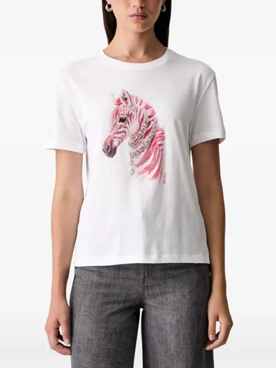Liu •jo Printed T-shirt In Pink