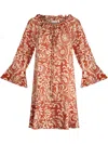 Liu •jo Printed Twill Dress In Orange