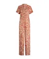 Liu •jo Printed Twill Jumpsuit In Terracotta
