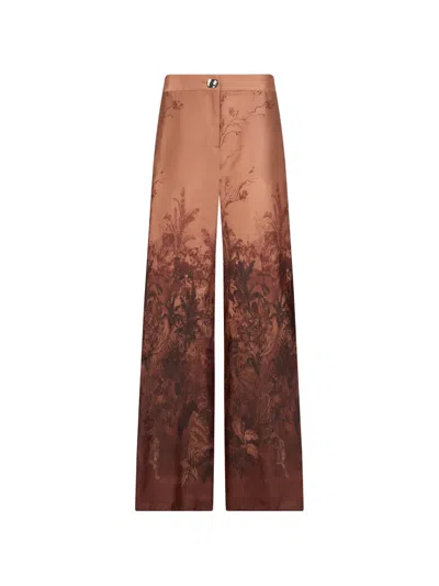 Liu •jo Printed Twill Palazzo Pants In Brown