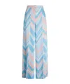 Liu •jo Liu Jo Soft Light Blue And Pink Printed Trousers