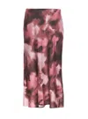 Liu •jo Abstract Pattern Midi Skirt In Pink