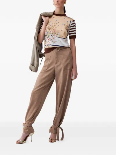 Liu •jo Printed Twill Top In Brown
