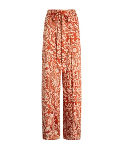 Liu •jo Printed Twill Trousers In Multicolor