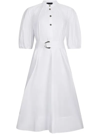 Liu •jo Puff-sleeve Belted Dress In Nude