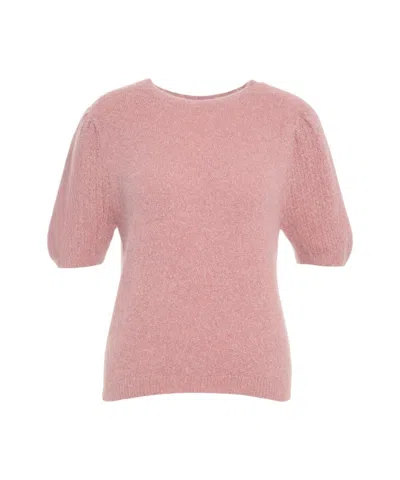 Liu •jo Puff-sleeve Sweater In Pink