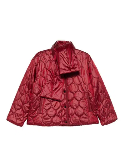 Liu •jo Quilted Cotton Jacket With Scarf In Red