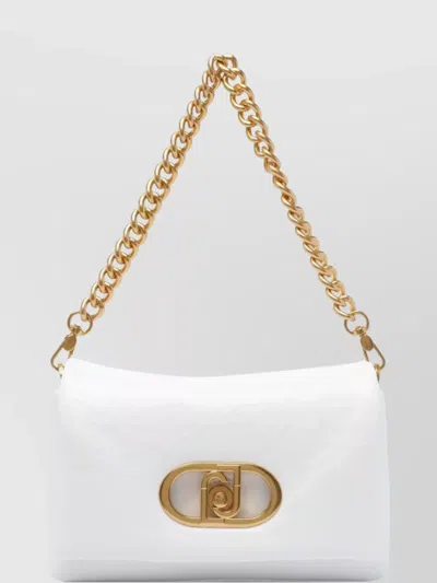 Liu •jo Puffy Shoulder Bag With Removable Chain Strap In White