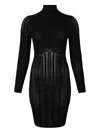 Liu •jo Punched Braided Ribbon Dress In Black