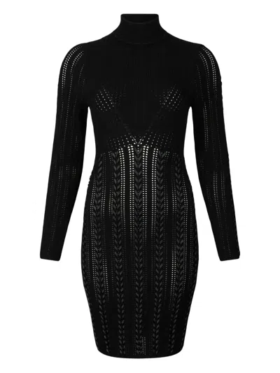 LIU •JO PUNCHED BRAIDED RIBBON DRESS