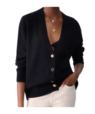 Liu •jo Pure Wool Cardigan In Black