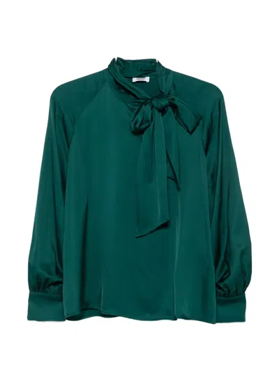 Liu •jo Pussy-bow Raglan-sleeve Blouse In Green