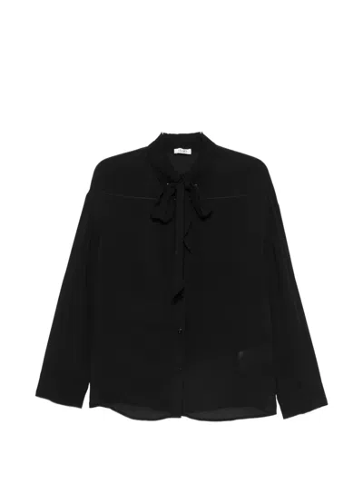 Liu •jo Pussy-bow Shirt In Black
