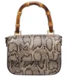 Liu •jo Liu Jo Python Mocha Leather Bag In Gray