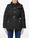 Liu •jo Quilted Belted Puffer Jacket In Black