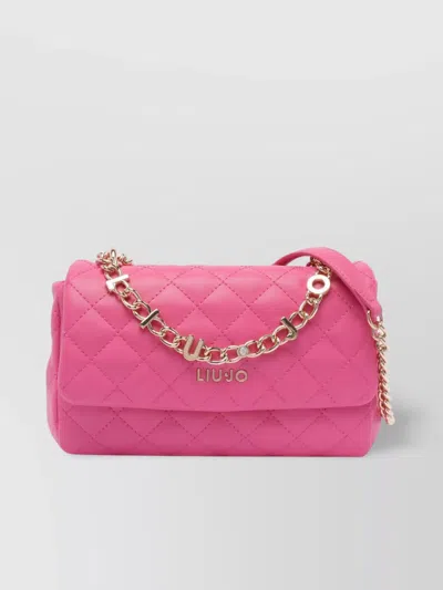 Liu •jo Quilted Chain Strap Logo Crossbody Bag In Purple