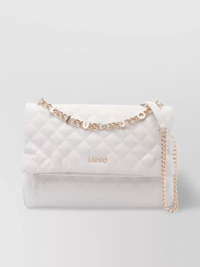 Liu •jo Quilted Chain Strap Shoulder Bag In White