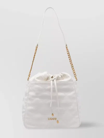 Liu •jo Quilted Chain Strap Shoulder Bag In White