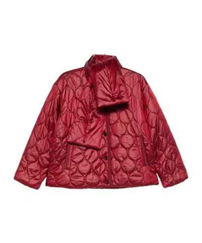 Liu •jo Quilted Cotton Jacket With Scarf In Red