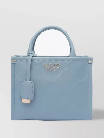 Liu •jo Quilted Denim Cross-body Bag With 2 Handles In Blue