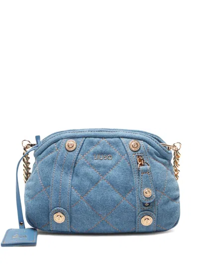 Liu •jo Quilted Denim Crossbody Bag In Blue