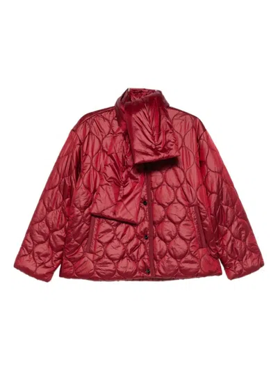 Liu •jo Quilted Cotton Jacket With Scarf In Red