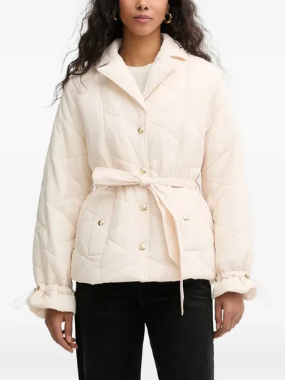 Liu •jo Quilted Jacket In Neutral