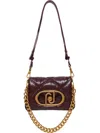 Liu •jo Quilted Logo Plaque Shoulder Bag In Brown