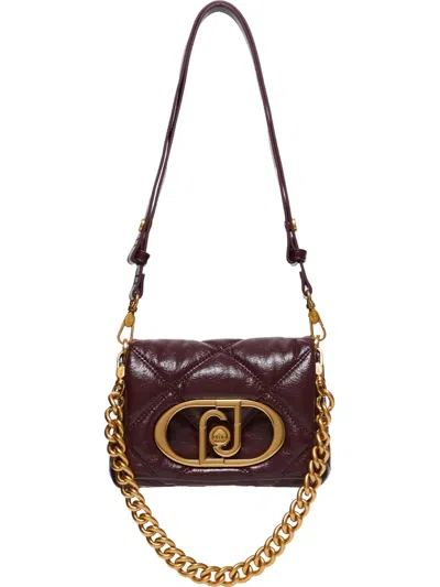 Liu •jo Quilted Logo Plaque Shoulder Bag In Brown
