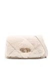 Liu •jo Liu Jo Quilted Plush Handbag With Gold-tone Clasp