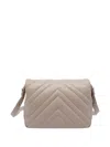 Liu •jo Quilted Push-lock Shoulder Bag In Neutral