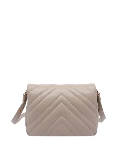 Liu •jo Quilted Push-lock Shoulder Bag In Neutral