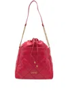Liu •jo Liu Jo Red Quilted Bucket Bag With Drawstring Closure In Red