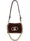 Liu •jo Liu Jo Quilted Shoulder Bag With Gold-tone Chain Strap In Brown