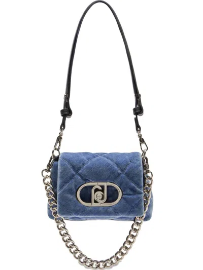 Liu •jo Liu Jo Quilted Shoulder Bag With Metal Logo And Versatile Straps In Blue