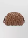 Liu •jo Quilted Suede Crossbody Bag Adjustable Strap In Brown