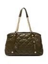 Liu •jo Quilted Khaki Green Handbag In Grün