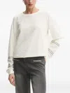 Liu •jo Raglan-sleeve Tweed Sweatshirt In White