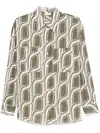 Liu •jo Ramie Shirt In Green Mitif With Two Chest Patch Pockets