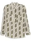 Liu •jo Ramie Shirt In Green Mitif With Two Chest Patch Pockets In Green