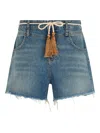 Liu •jo Raw-cut Shorts In Blue