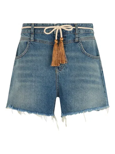 Liu •jo Raw-cut Shorts In Blue