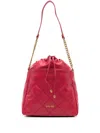 Liu •jo Red Quilted Bucket Bag With Drawstring Closure In Red