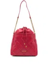 Liu •jo Liu Jo Red Quilted Bucket Bag With Drawstring Closure