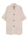 Liu •jo Liu Jo Relaxed Beige Coat With Button Fastening And Patch Pockets In Neutral