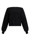 Liu •jo Liu Jo Cropped Sweater With Wide Neckline And Voluminous Sleeves In Black