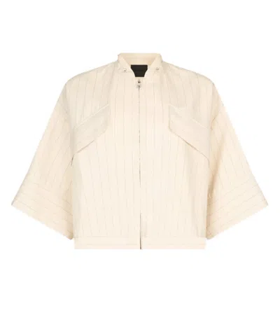 Liu •jo Relaxed Fit Bomber Jacket With Cremino Stripe Design In Neutral