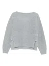 Liu •jo Wool-cashmere Blend Gray Sweater With Relaxed Fit In Gray