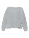 Liu •jo Wool-cashmere Blend Gray Sweater With Relaxed Fit In Gray
