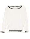Liu •jo Relaxed Fit Viscose Blend Sweater In White